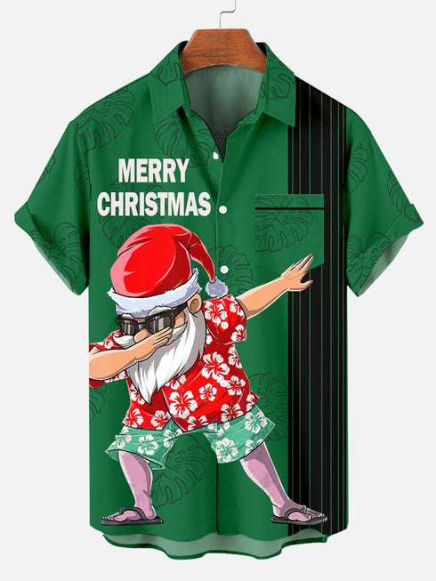 Men's Christmas Funny Graphic Short Sleeve Hawaiian Shirt